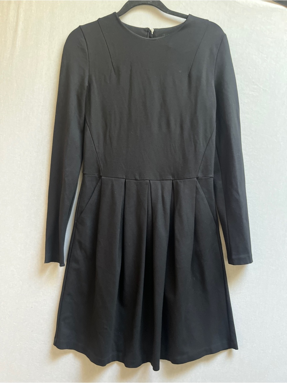 Selected Femme Classic Long-Sleeve Black Pleated Dress Sz M